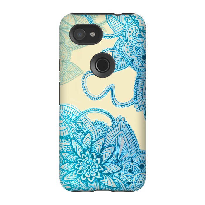 Pixel 3A StrongFit Floral Doodle G580 by Medusa GraphicArt