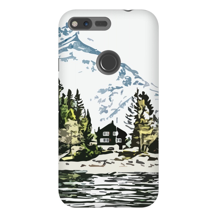 Pixel XL StrongFit Mountain Forest by Creativeaxle