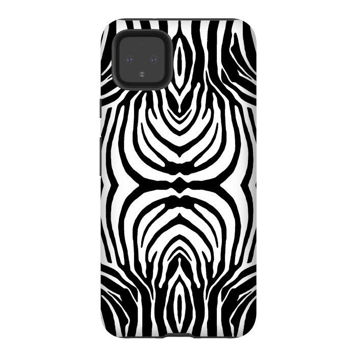 Pixel 4XL StrongFit White zebra stripes by Oana 