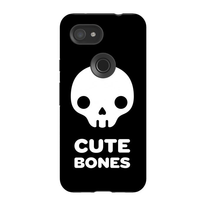 Pixel 3A StrongFit Cute skull by Laura Nagel