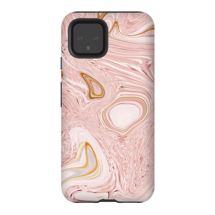 Pixel 4 StrongFit Golden pink marble by Martina