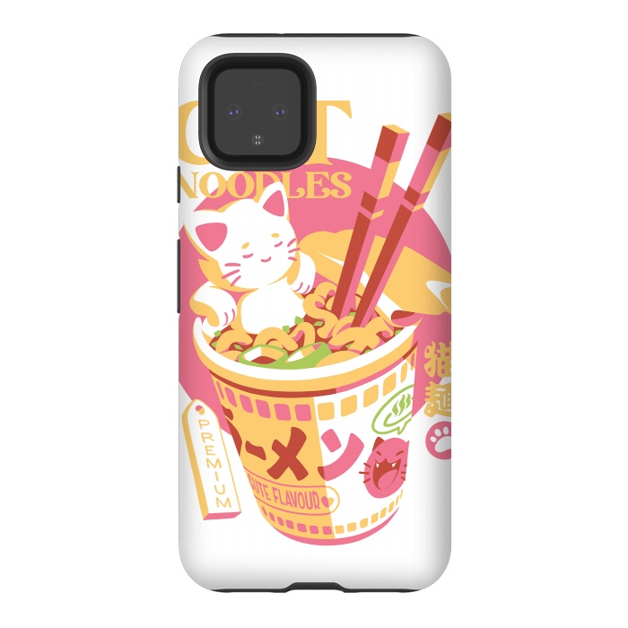 Pixel 4 StrongFit Cat Noodles by Ilustrata