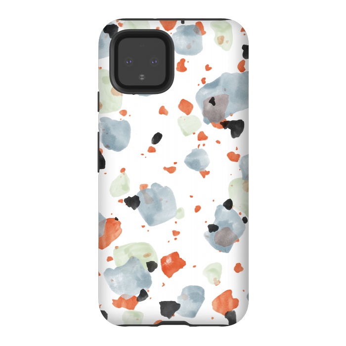 Pixel 4 StrongFit Abstract Watercolor Painting Terrazzo Pattern 05 by amini54