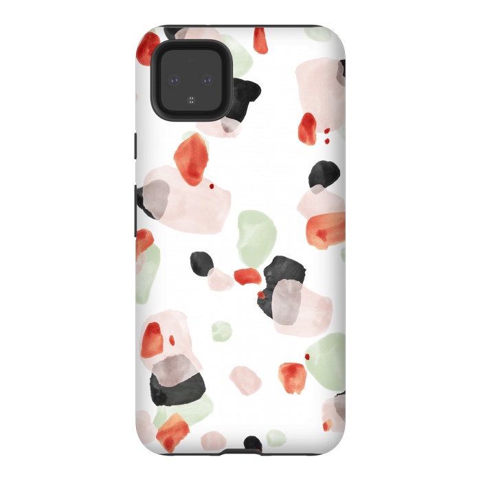 Pixel 4XL StrongFit Abstract Watercolor Painting Terrazzo Pattern 06 by amini54