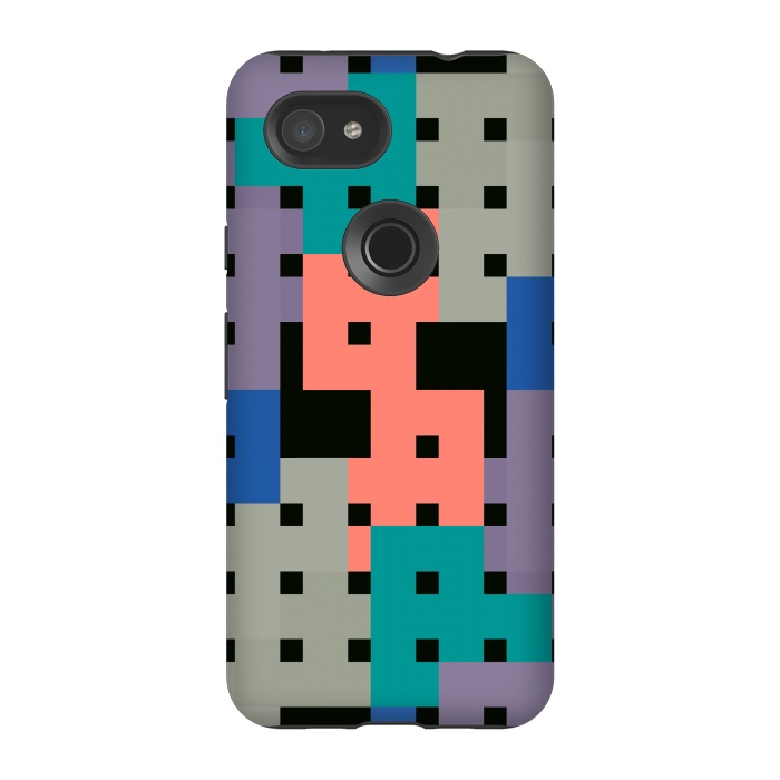 Pixel 3A StrongFit Geo Repeat Squares by TMSarts