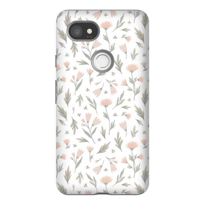 Pixel 2XL StrongFit delicate flowers on a white by Alena Ganzhela