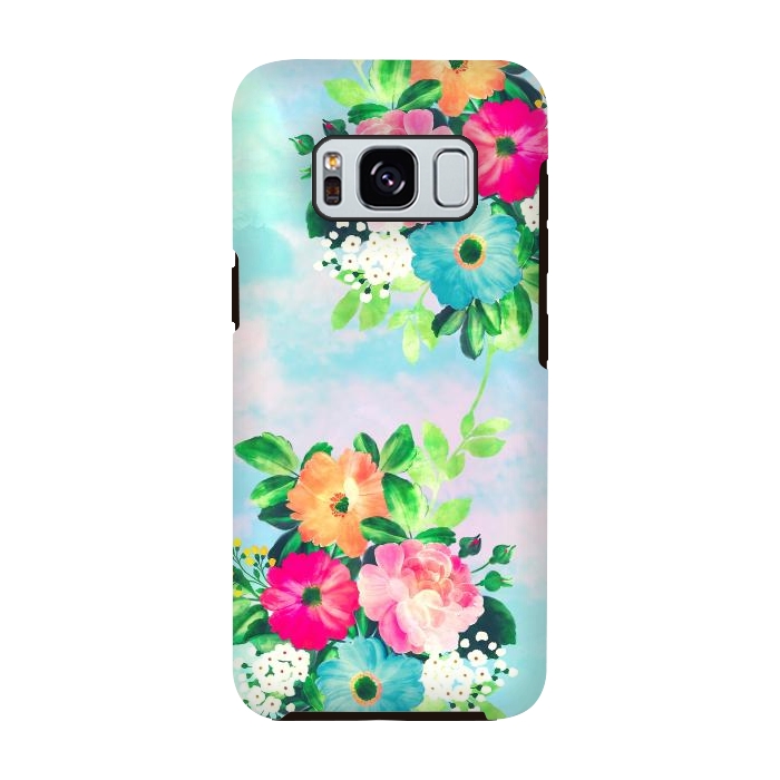 Galaxy S8 StrongFit Girly Vintage Roses Floral Watercolor Paint by InovArts