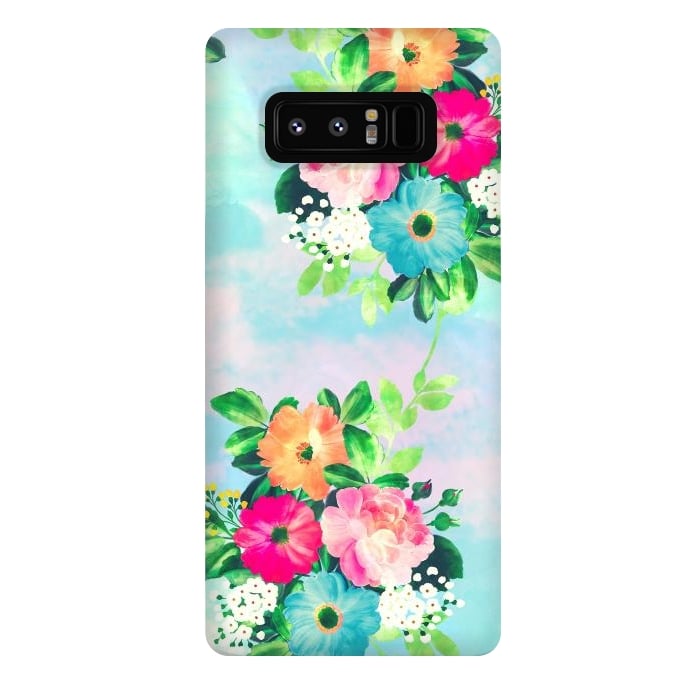 Galaxy Note 8 StrongFit Girly Vintage Roses Floral Watercolor Paint by InovArts