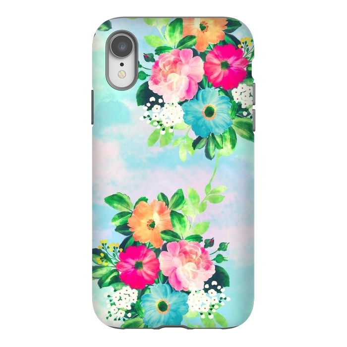 iPhone Xr StrongFit Girly Vintage Roses Floral Watercolor Paint by InovArts