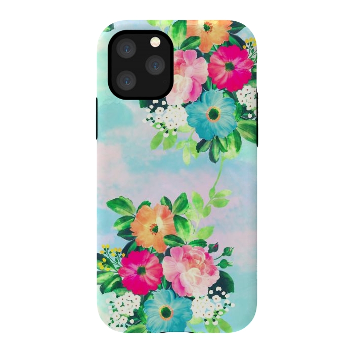 iPhone 11 Pro StrongFit Girly Vintage Roses Floral Watercolor Paint by InovArts