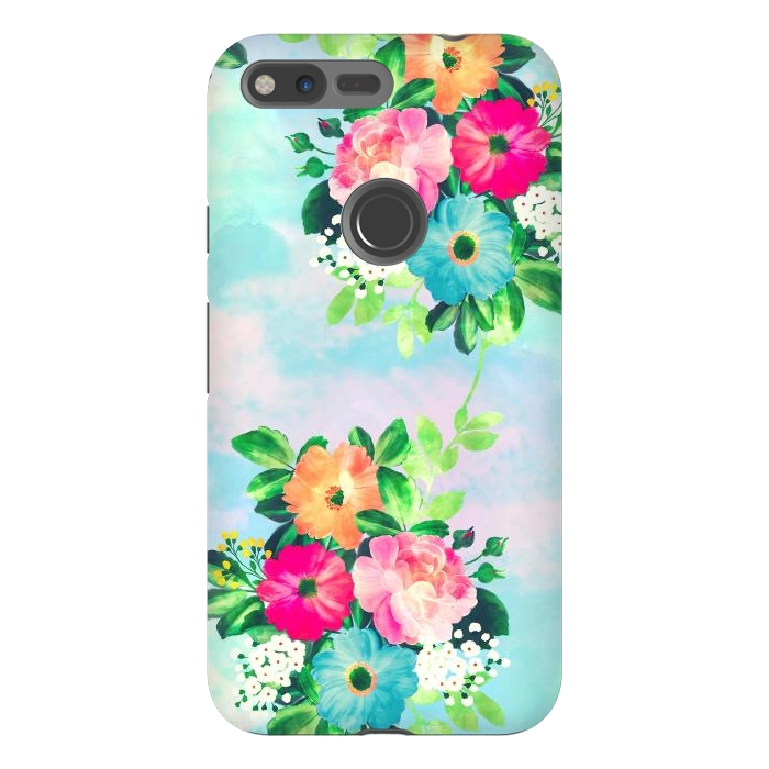 Pixel XL StrongFit Girly Vintage Roses Floral Watercolor Paint by InovArts
