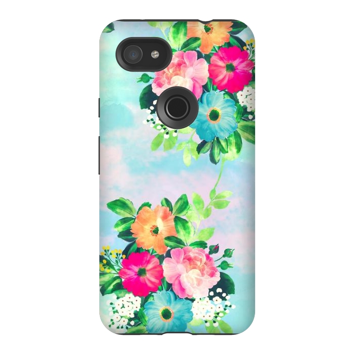 Pixel 3AXL StrongFit Girly Vintage Roses Floral Watercolor Paint by InovArts