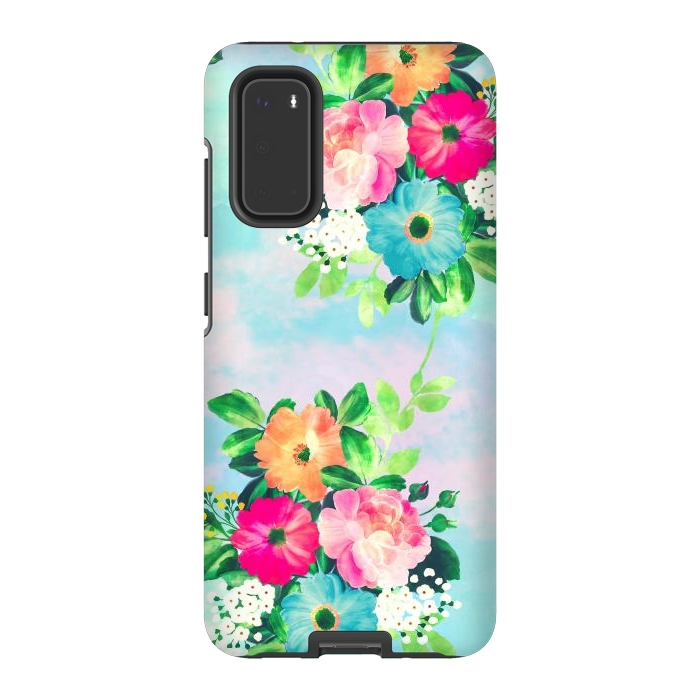 Galaxy S20 StrongFit Girly Vintage Roses Floral Watercolor Paint by InovArts