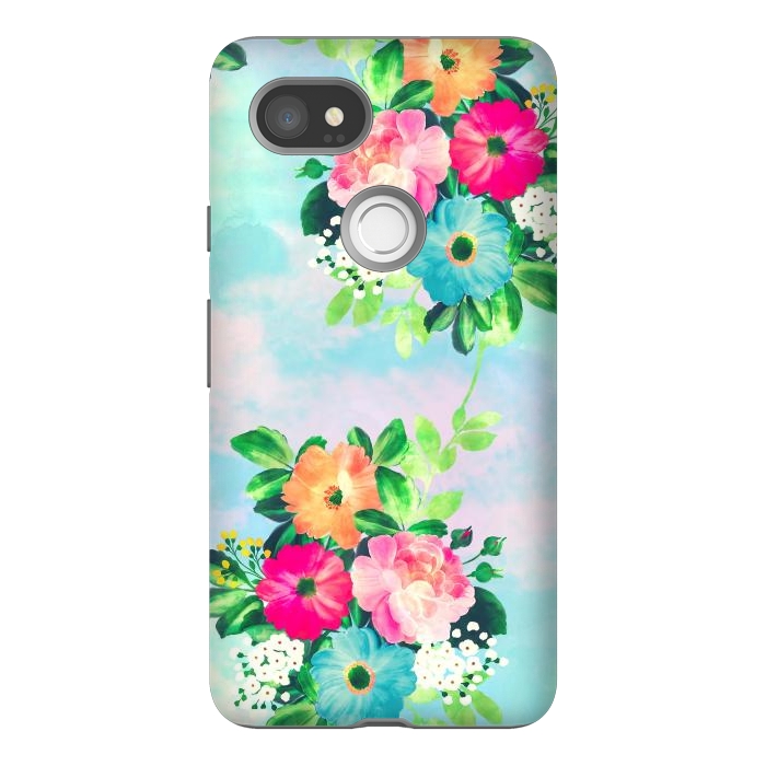 Pixel 2XL StrongFit Girly Vintage Roses Floral Watercolor Paint by InovArts