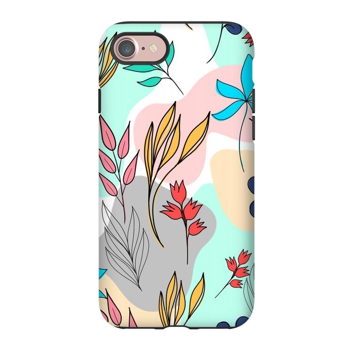 iPhone 7 StrongFit Trendy colorful leaves hand drawn cute illustration by InovArts