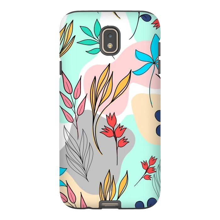 Galaxy J7 StrongFit Trendy colorful leaves hand drawn cute illustration by InovArts