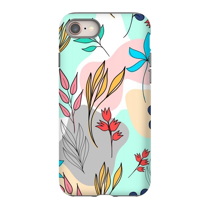 iPhone SE StrongFit Trendy colorful leaves hand drawn cute illustration by InovArts
