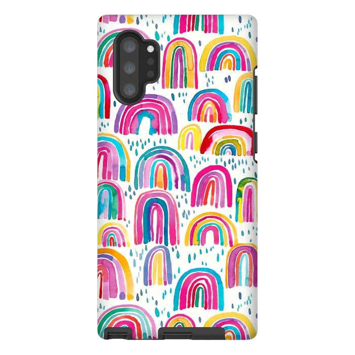 Galaxy Note 10 plus StrongFit Cute Watercolor Rainbows by Ninola Design