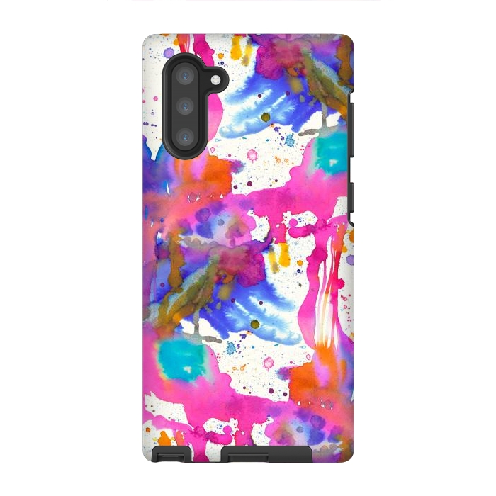 Galaxy Note 10 StrongFit Paint Splashes Pink by Ninola Design