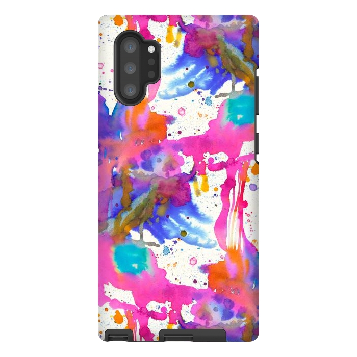 Galaxy Note 10 plus StrongFit Paint Splashes Pink by Ninola Design