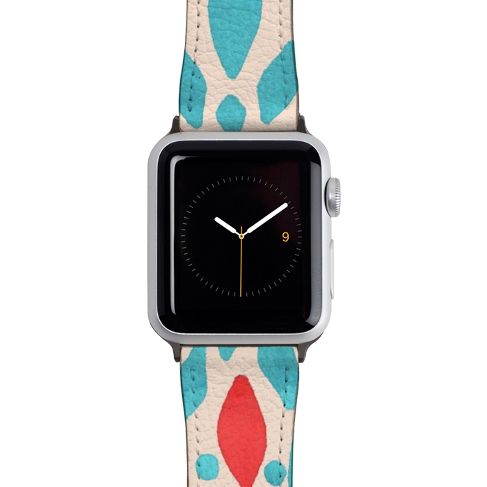 Watch 42mm / 44mm Strap PU leather Radiant Dahlia - teal, orange, coral, pink  by Tangerine-Tane