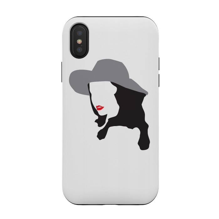 iPhone Xs / X StrongFit Woman Face Minimal Art 01 by Creativeaxle