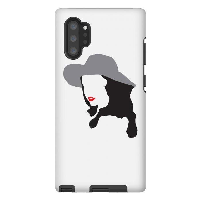 Galaxy Note 10 plus StrongFit Woman Face Minimal Art 01 by Creativeaxle
