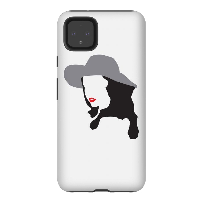 Pixel 4XL StrongFit Woman Face Minimal Art 01 by Creativeaxle