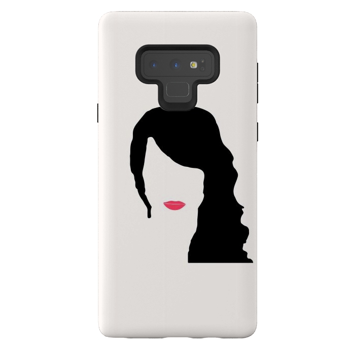 Galaxy Note 9 StrongFit Woman Face Minimal Art 03 by Creativeaxle