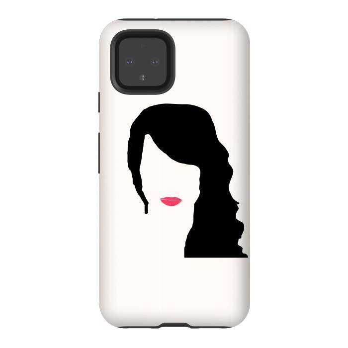 Pixel 4 StrongFit Woman Face Minimal Art 03 by Creativeaxle