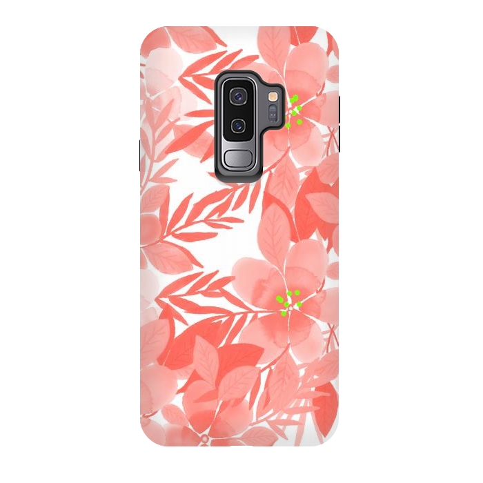 Galaxy S9 plus StrongFit Peach Blossom Flowers by Josie