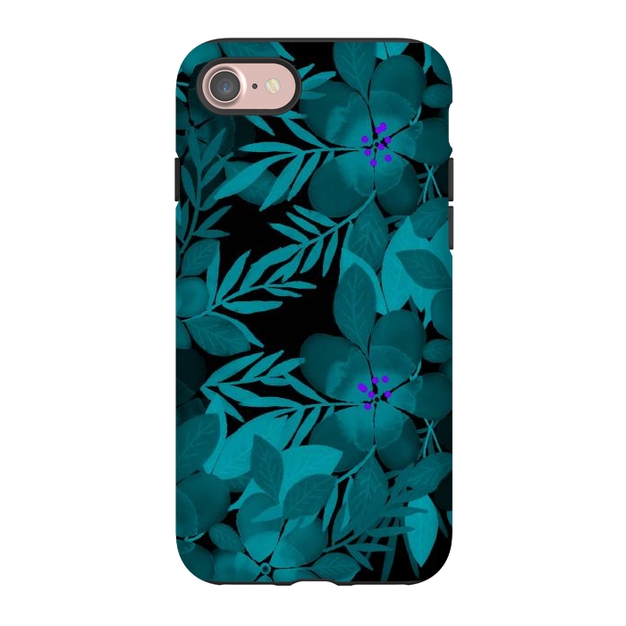iPhone 7 StrongFit Blue watercolor flowers by Josie