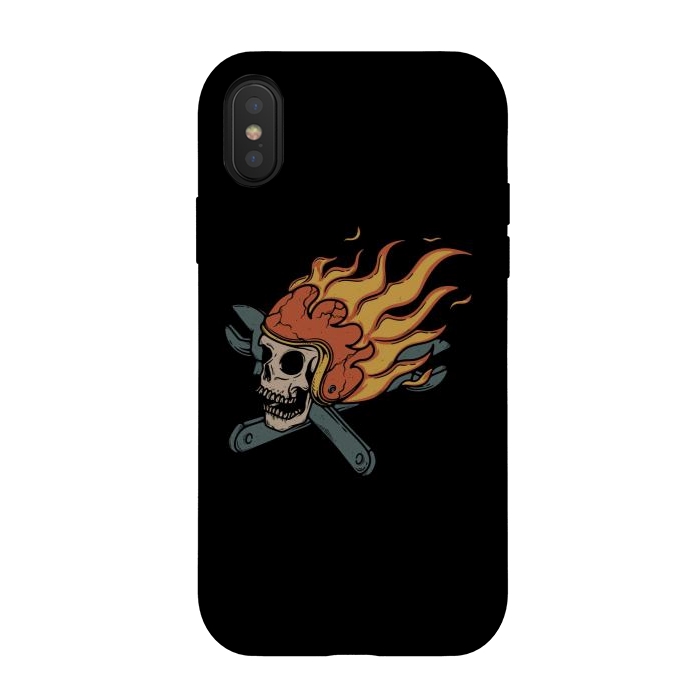 iPhone Xs / X StrongFit Rider and Fire by Afif Quilimo