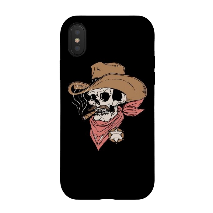 iPhone Xs / X StrongFit Skull Sheriff by Afif Quilimo