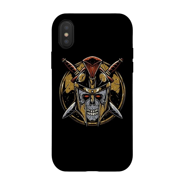 iPhone Xs / X StrongFit Skull Spartan 1 by Afif Quilimo