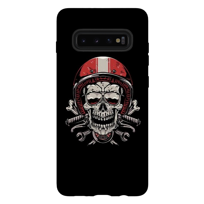 Galaxy S10 plus StrongFit Skull Biker 4 by Afif Quilimo