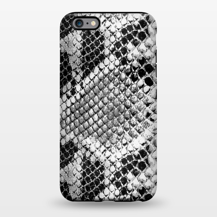 iPhone 6/6s plus StrongFit Black and grey grungy snake skin pattern by Oana 