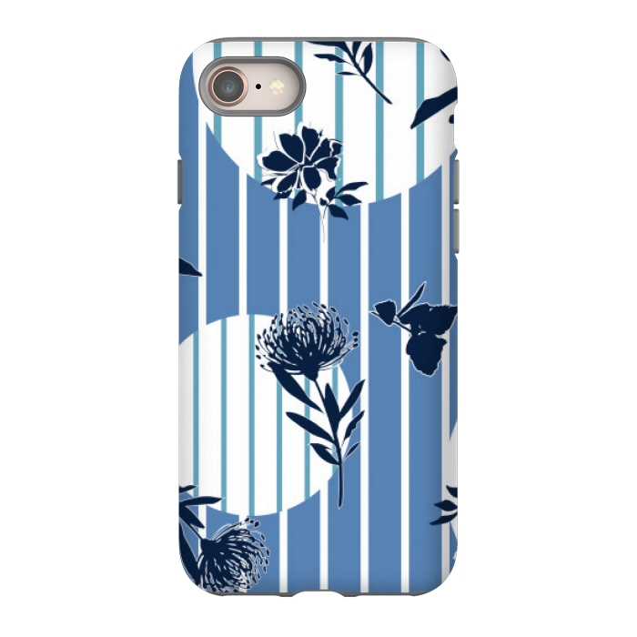 iPhone 8 StrongFit STRIPES TROPICAL BLUE PATTERN by MALLIKA