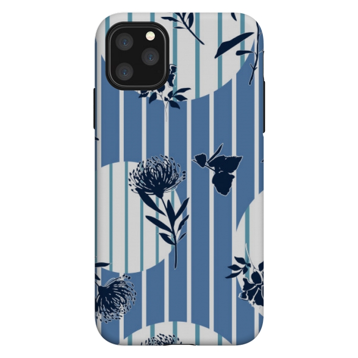 iPhone 11 Pro Max StrongFit STRIPES TROPICAL BLUE PATTERN by MALLIKA