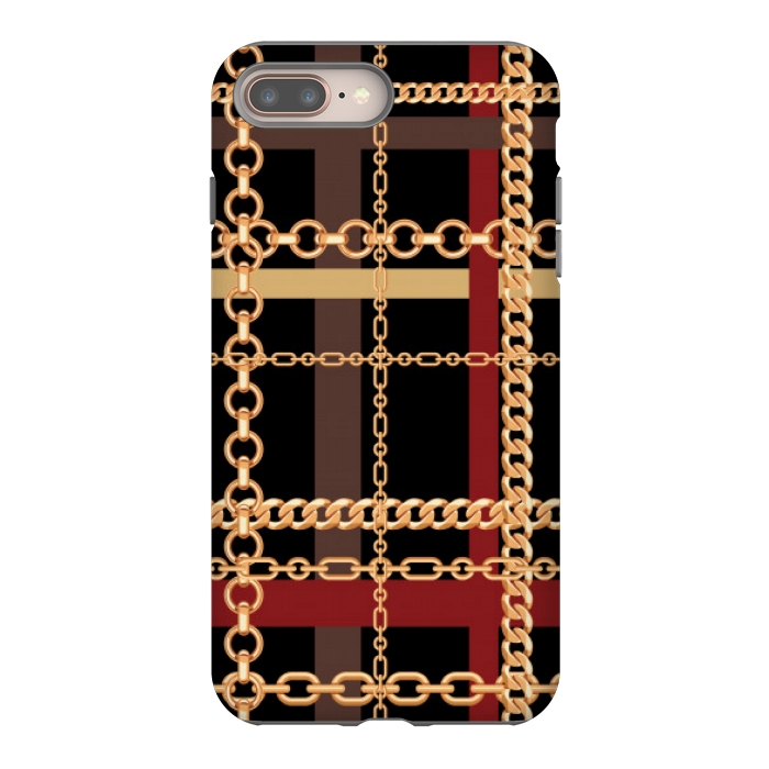iPhone 7 plus StrongFit Golden chains red black by MALLIKA