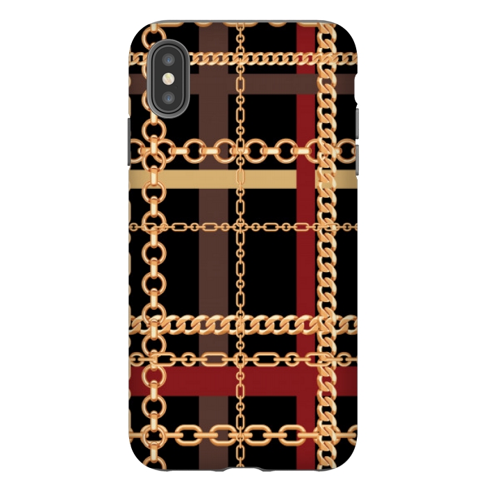 iPhone Xs Max StrongFit Golden chains red black by MALLIKA