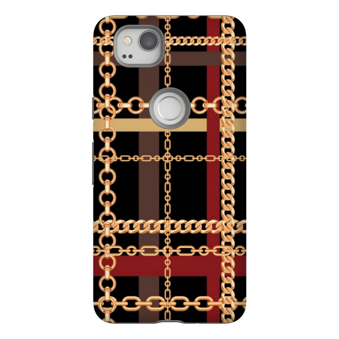 Pixel 2 StrongFit Golden chains red black by MALLIKA