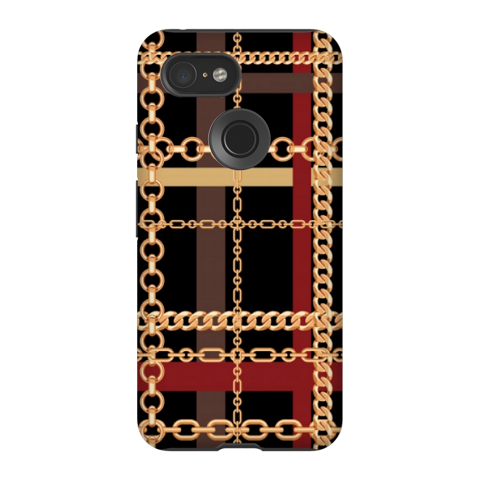 Pixel 3 StrongFit Golden chains red black by MALLIKA