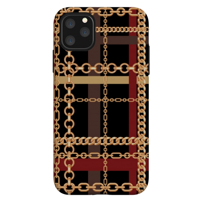 iPhone 11 Pro Max StrongFit Golden chains red black by MALLIKA