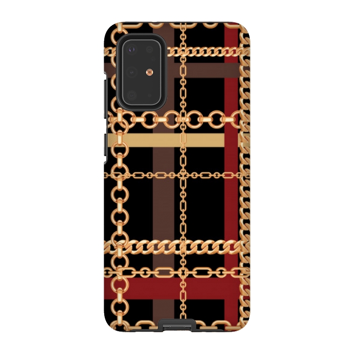 Galaxy S20 Plus StrongFit Golden chains red black by MALLIKA