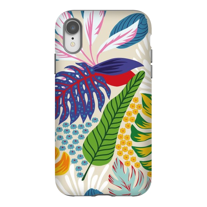 iPhone Xr StrongFit Abstract Color Tropical Leaves by ArtsCase
