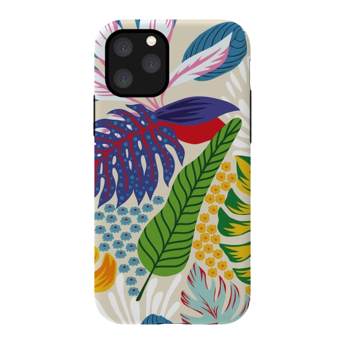 iPhone 11 Pro StrongFit Abstract Color Tropical Leaves by ArtsCase
