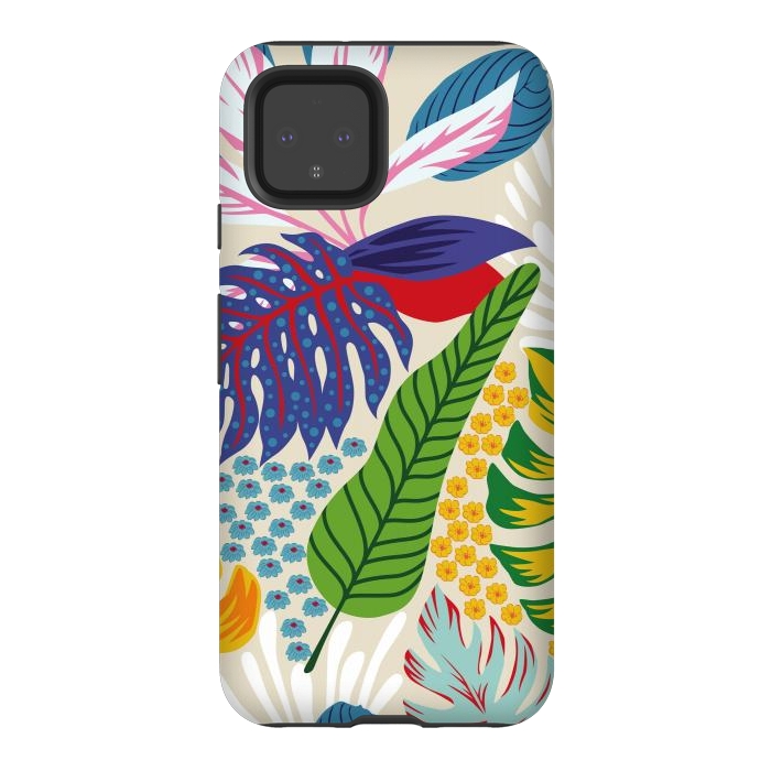 Pixel 4 StrongFit Abstract Color Tropical Leaves by ArtsCase