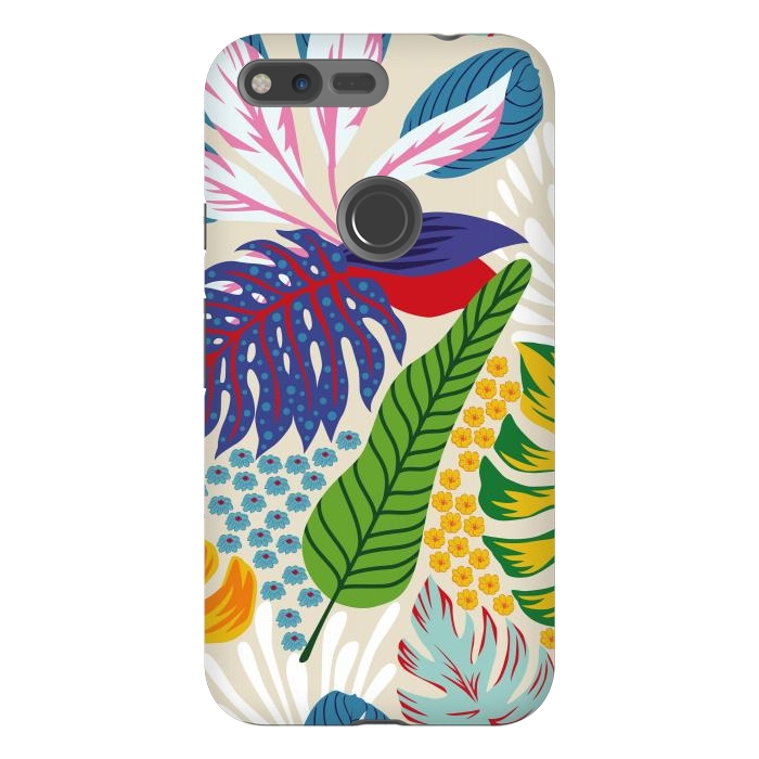 Pixel XL StrongFit Abstract Color Tropical Leaves by ArtsCase