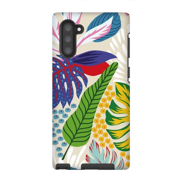 Galaxy Note 10 StrongFit Abstract Color Tropical Leaves by ArtsCase